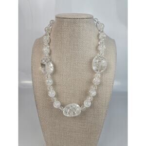 Polished‎ Clear Quartz Crystal Beaded Necklace